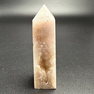 Natural Pink Amethyst Flower Agate Tower Stone Druzy Healing Crystal  4" 156g